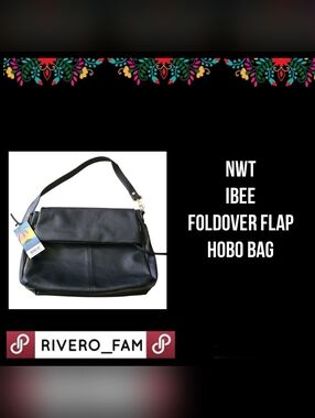 NWT | IBEE | FOLDOVER FLAP HOBO BAG